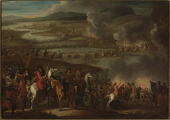 A battle scene by Jan Pieter van Bredael