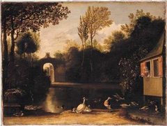 A Garden Scene with Waterfowl by Anthonie van Borssom
