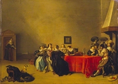 A Merry Company at Table by Hendrik Gerritsz Pot