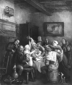 A merry company during a meal by Peter Paul Joseph Noël