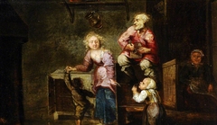 A Peasant Family in a Kitchen