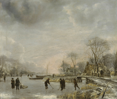 A View on a Canal in Winter
