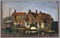 Achtergevels huizen aan de Zwaanshals by Jan Bikkers