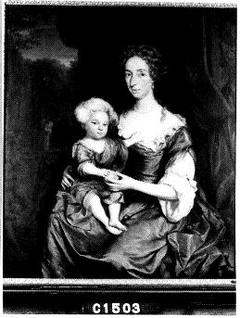 Amarantha d'Acquet (geb.1659). Echtgenote van Jan van Couwenhoven, en haar kind by Jan Verkolje