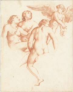 Amor en de drie gratiën by Cornelis van Poelenburch