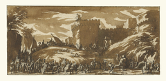 An Army Leaving a Castle by Jacques Callot