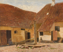 An old farm in Stubbekøbing by Carl Thomsen