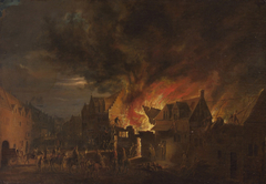 Archduke Leopold Wilhelm at a nocturnal fire by Robert van den Hoecke