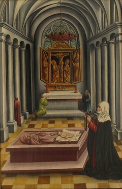 Auferweckung eines totgeborenen Kindes auf dem Grab des hl. Petrus von Mailand (zugeschrieben) by Thoman Burgkmair