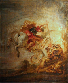 Bellerophon riding Pegasus defeats the Chimaera, 1635
