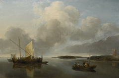 Calm Sea with Small Ships by Jan van de Cappelle