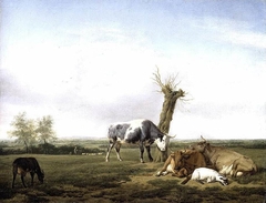 Cattle and Goats in a Meadow by Adriaen van de Velde
