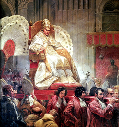 Ceremonial Carrying of Pope Pius VIII into the St Peter Cathedral in 1829