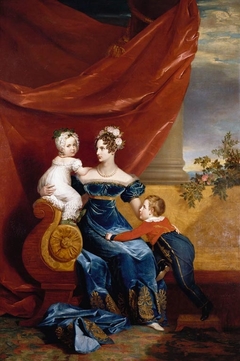 Charlotte (Alexandra Feodorovna), Empress of Russia, with her eldest children, Alexander and Maria by George Dawe