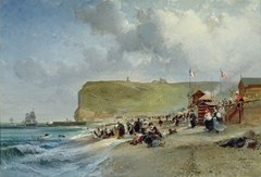 Crinolines on the Beach, Fecamp by Jules Achille Noël