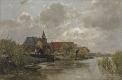 Dorf in Holland (Nieuwekerk) by Gustav Schönleber