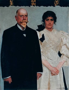 Double portrait of writers Amalie and Erik Skram by Harald Slott-Møller