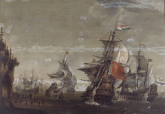 Dutch Ships off a Northern Coast by Jacob de Gruyter