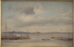 En bådehavn by Vilhelm Petersen