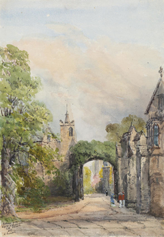 Entrance from High Street to Magdalen College, Oxford by Alfred Baxter