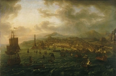 Escadre anglaise devant Gênes by Jean-Baptiste-François Génillion