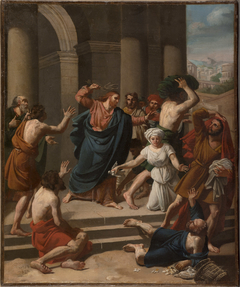 Esquisse pour l'église Saint-Eustache - Jésus chassant les marchands du Temple by Pierre III Poisson