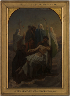 Esquisse pour l'église Saint-Eustache : L'ensevelissement du Christ, Jésus descendu de la Croix by Émile Signol