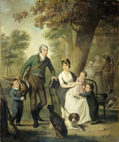 Family Portrait of Jonkheer Gysbert Carel Rutger Reinier van Brienen van Ramerus, his Wife and four of their Children at his Estate of Crailo by Adriaan de Lelie