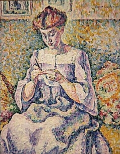 Femme faisant du crochet by Lucie Cousturier