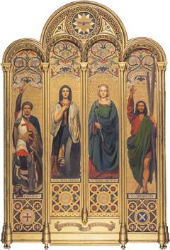 Four Saints (St George, St Catherine, St Margaret and St Andrew) after designs by Alexander Christie and Silas Rice by Thomas Faed