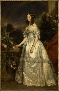 Full portrait of HRH The Duchess of Nemours by Winterhalter (Princess Victoria of Saxe-Coburg and Gotha) by Franz Xaver Winterhalter