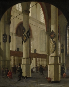 Gezicht in de Oude kerk in Delft by Hendrick Cornelisz van Vliet