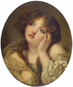 Girl Leaning on Her Hand by Jean-Baptiste Greuze