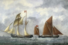 Goélette marchande danoise by Édouard Adam