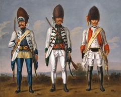 Grenadiers, Hungarian Infantry Regiments 'Haller', 'Bethlen' and an Unidentified Infantry Regiment. by David Morier