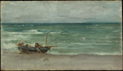 Harmony in Blue and Silver:  Beaching the Boat, Étretat by James McNeill Whistler