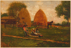 Haystacks and Children by Winslow Homer