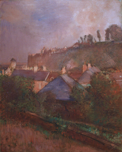 Houses at the Foot of a Cliff (Saint-Valéry-sur-Somme) by Edgar Degas