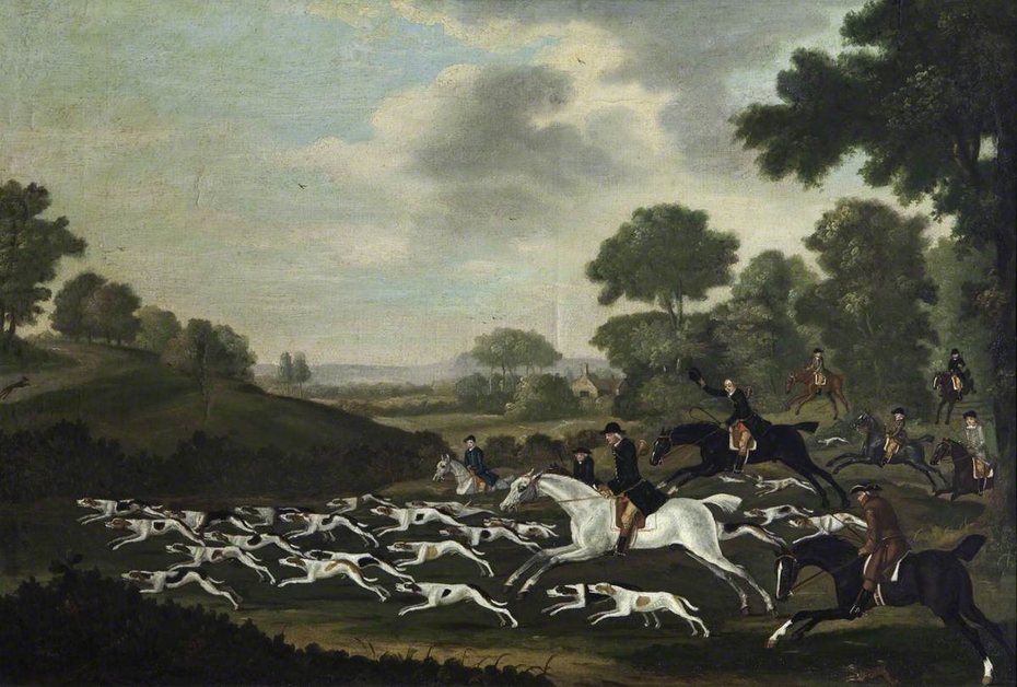 Hunting Scene: Hounds in Full Cry