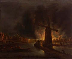 Incendie nocturne by Anthonie van Borssom