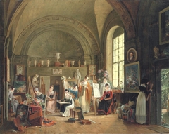 Interior of the Studio of Van Dael and his students at the Sorbonne by Philippe-Jacques van Bree