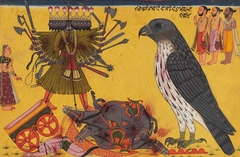 Jatayu attacks Ravana to save Sita and shatters his chariot by Anonymous
