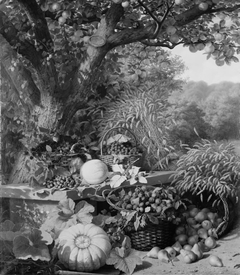 Korn og frugter under et æbletræ by William Hammer