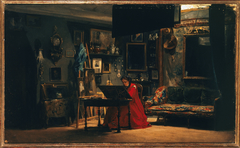 La princesse Mathilde (1820-1904) dans son atelier, rue de Courcelles by Sébastien Charles Giraud