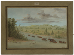 La Salle's Party Entering the Mississippi in Canoes.  February 6, 1682