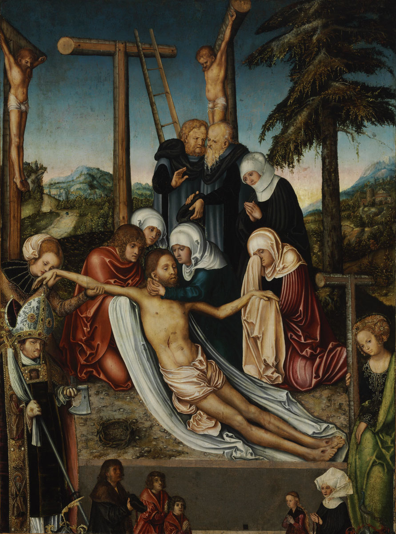 Lamentation of Christ with Saint Wolfgang and Saint Helen and Unidentified Donors
