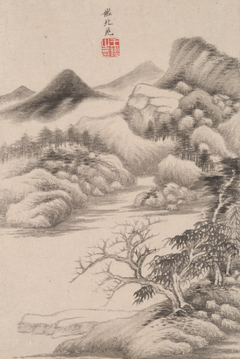 Landscape in the Style of Various Old Masters: In the Style of  Dong Yuan by Wang Jian