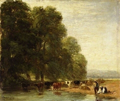 Landscape with cattle by a pool (1850)