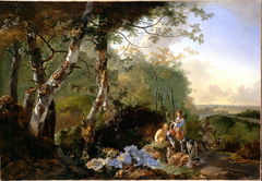 Landscape with Sportsmen and Game by Adam Pynacker