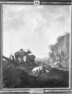 Landschaft mit Vieh und Hirt by Johann Franz Nepomuk Lauterer